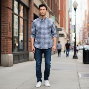 Vineyard Vines Shirt‎ Size M Mens Slim Fit Crosby Gingham Button Down